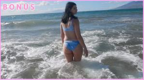 You take Violet to the beach, and the she gets you off at home.